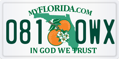 FL license plate 0810WX