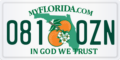 FL license plate 0810ZN