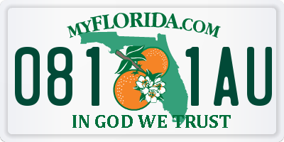 FL license plate 0811AU