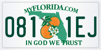 FL license plate 0811EJ