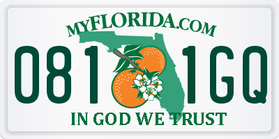 FL license plate 0811GQ