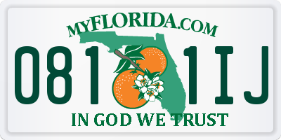 FL license plate 0811IJ