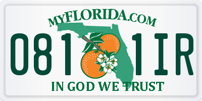 FL license plate 0811IR