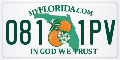 FL license plate 0811PV