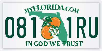 FL license plate 0811RU