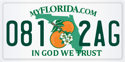 FL license plate 0812AG