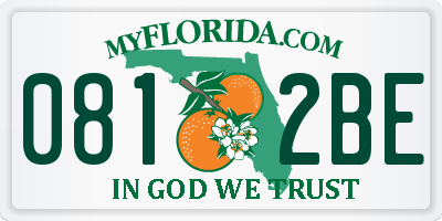 FL license plate 0812BE