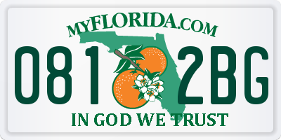 FL license plate 0812BG