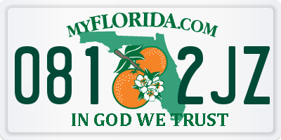 FL license plate 0812JZ