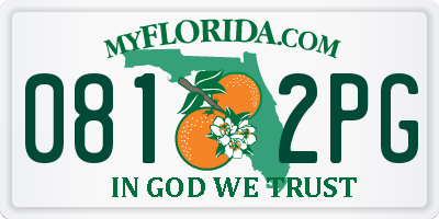 FL license plate 0812PG