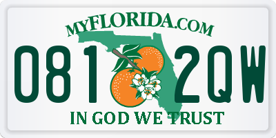 FL license plate 0812QW