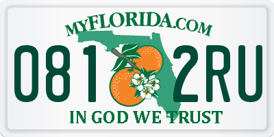 FL license plate 0812RU