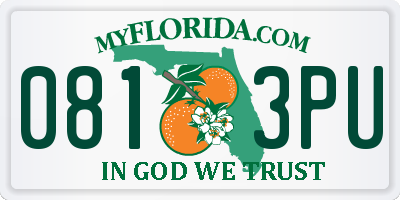 FL license plate 0813PU