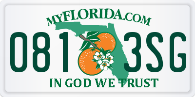 FL license plate 0813SG