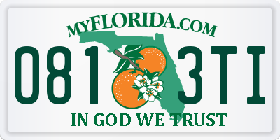 FL license plate 0813TI