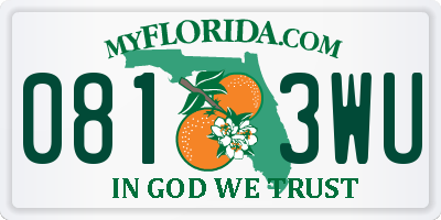 FL license plate 0813WU