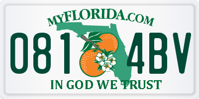 FL license plate 0814BV