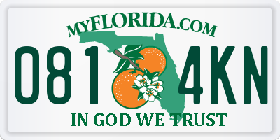 FL license plate 0814KN