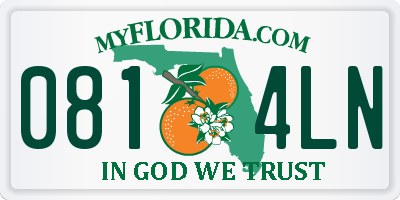FL license plate 0814LN