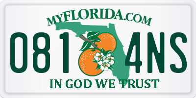 FL license plate 0814NS