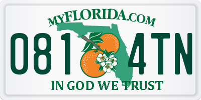 FL license plate 0814TN