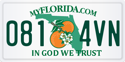 FL license plate 0814VN