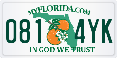 FL license plate 0814YK