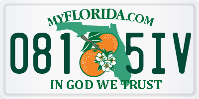 FL license plate 0815IV