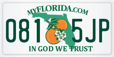 FL license plate 0815JP