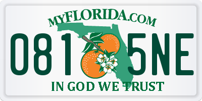 FL license plate 0815NE
