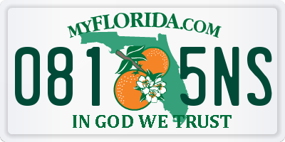 FL license plate 0815NS
