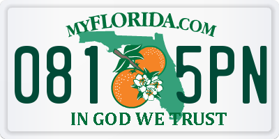FL license plate 0815PN