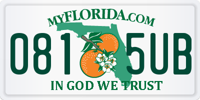 FL license plate 0815UB