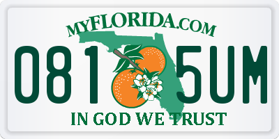 FL license plate 0815UM