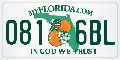FL license plate 0816BL