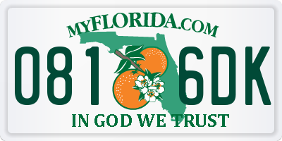 FL license plate 0816DK