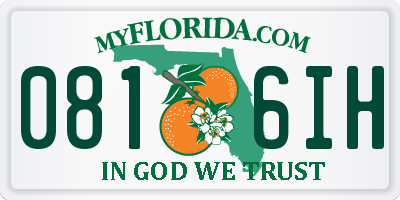 FL license plate 0816IH