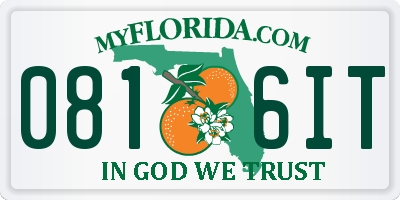 FL license plate 0816IT