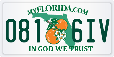 FL license plate 0816IV