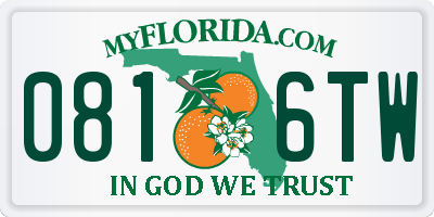 FL license plate 0816TW