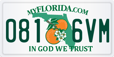 FL license plate 0816VM