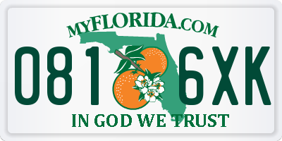 FL license plate 0816XK