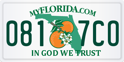 FL license plate 0817CO
