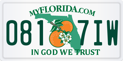 FL license plate 0817IW
