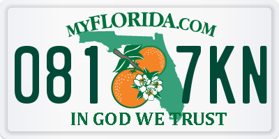 FL license plate 0817KN