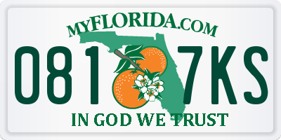 FL license plate 0817KS