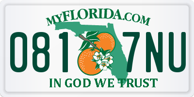 FL license plate 0817NU