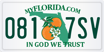 FL license plate 0817SV