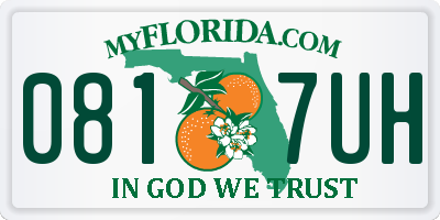 FL license plate 0817UH
