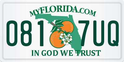 FL license plate 0817UQ
